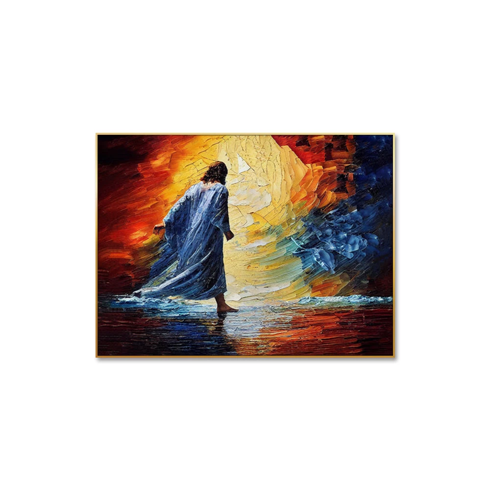 New 100% Hand-Painted Jesus Portrait Small Abstract Oil Painting on Canvas Custom-Size Wall Art Poster for Home Decoration