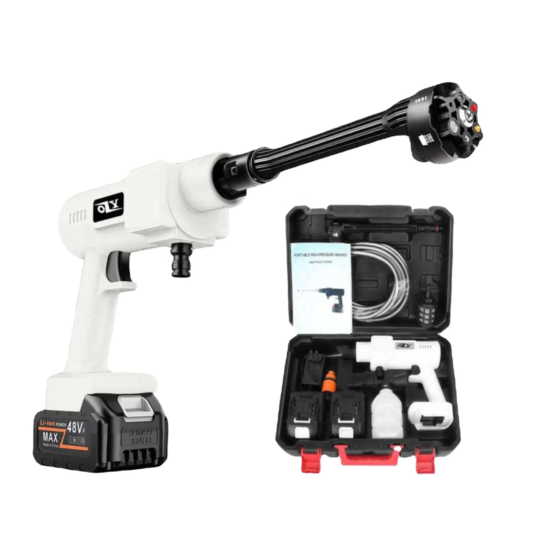 Беспроводной портативный пистолет для мойки автомобиля, пенораспылитель для мойки высокого давления с перезаряжаемой литиевой батареей