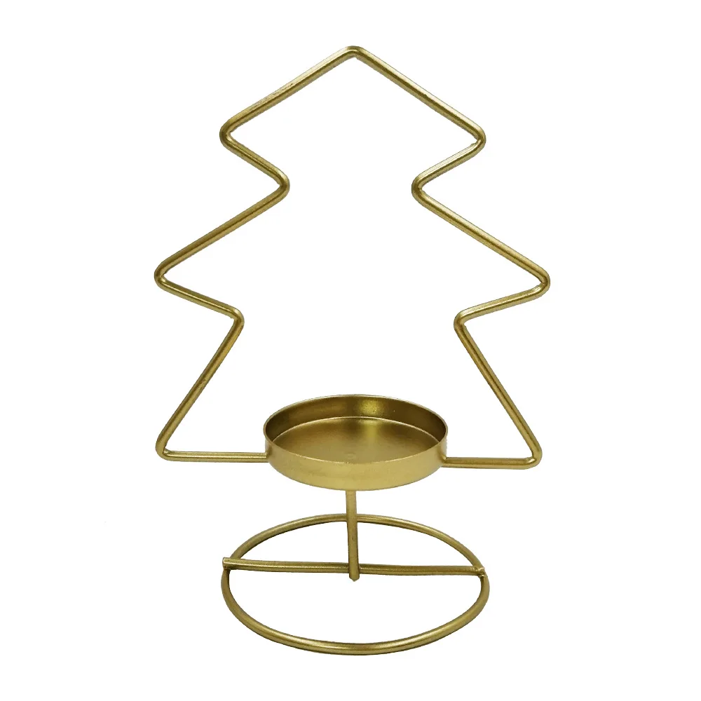 New productsChristmas Domestic ornaments crafts Golden Christmas tree XINGX wrought iron candlestick Metal candle jar