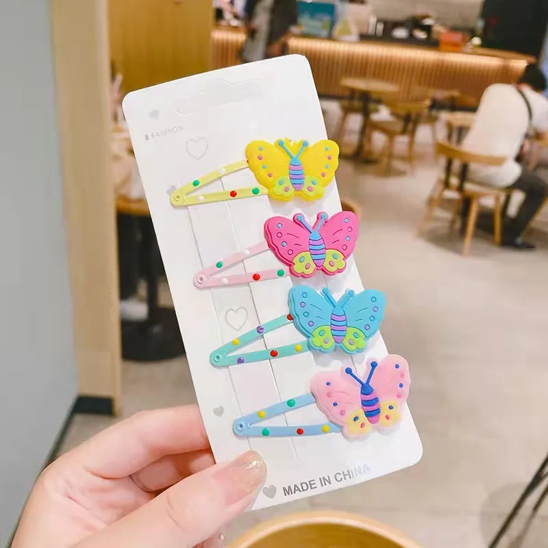 Cute rainbow colorful butterfly hairpin  hair clip set kids hair accessories