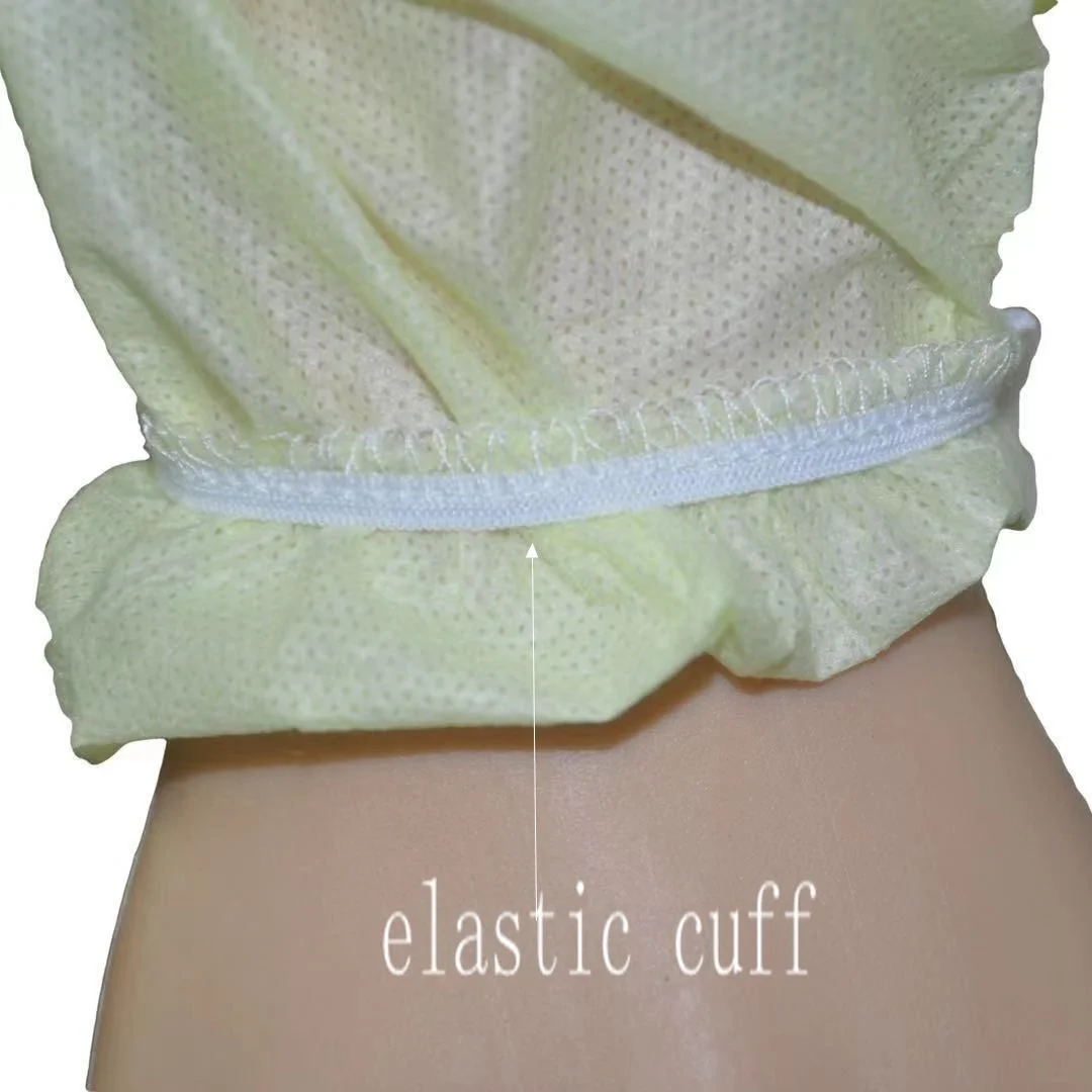 Waterproof yellow SMS Surgical Gowns Ce Iso Approved  Disposable Sterile Isolation Gowns Medical Protective Clothing Oem