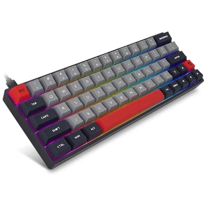 
2021Hotsale Factory supply hotswap customizable key 64 Gateron optical switch 60% gaming mechanical keyboard 