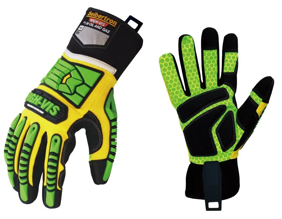 
HIGH-VIS SDXG2 CE EN388 4131 Touch Screen Gloves Impact Gloves Anti-Slip Safety Drilling Shock Absorption Work Gloves 