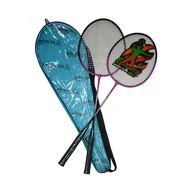 Cheap price Aluminum rackets badminton racket set with 2 rackets in a PVC bag for beginner