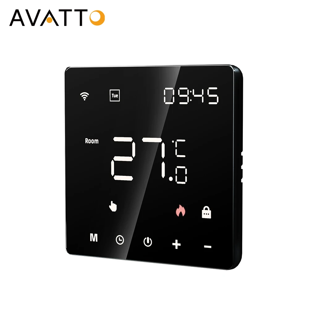 Умный термостат AVATTO 220 В, Wi-Fi, 16 А, светодиодный цифровой дисплей для электрического нагрева воды