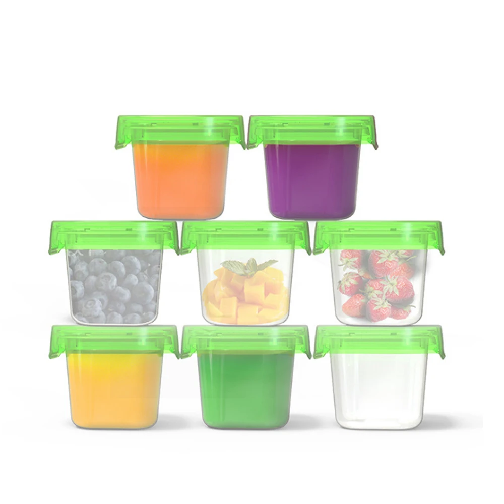 Kitchen Tool 6 Pack  2 Ounce 60ml Cusstom Plastic BPA Free Leak Proof Baby Food Storage Containers for Kids
