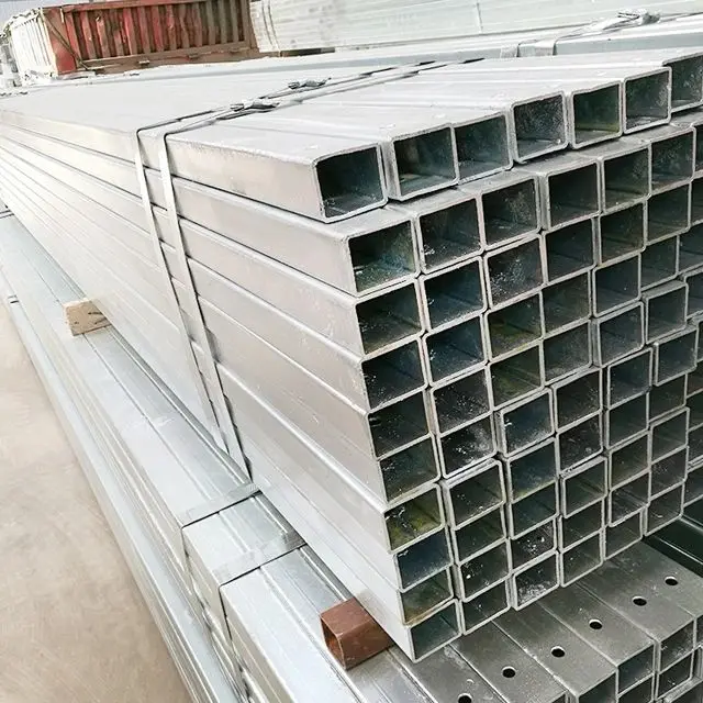Hot dip Galvanized steel square tube pipe 50 x 50mm 80 x 80mm 100 x 100mm with 2mm thickness