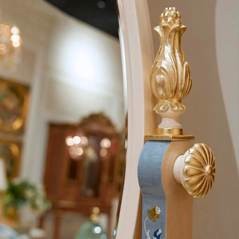 OEM Promotion European  Royal Wooden Dresser Full Length Mirror Wooden Mirror Jewelry Cabinet Painting Full Wall Mirror