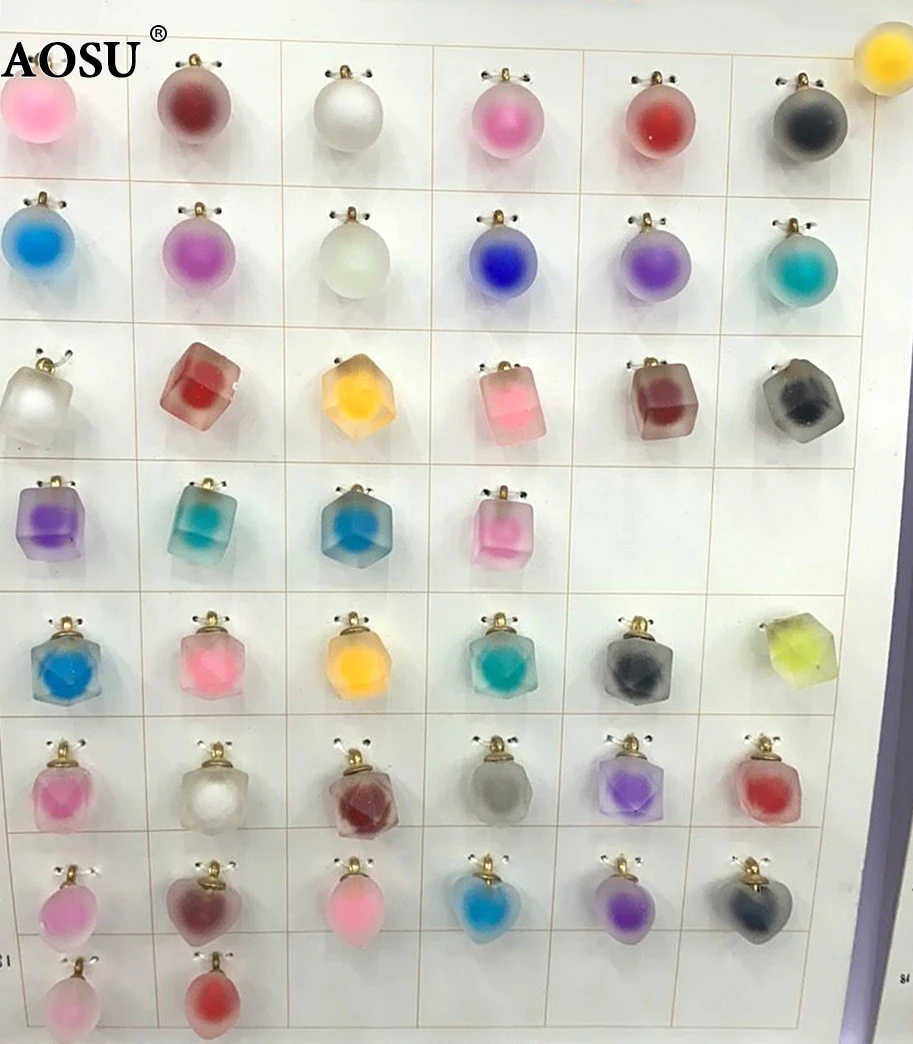 AOSU Wholesale 16mm Red Color Strass Beads Single Hole Round Crystal Beads Acrylic Frosted Beads For Earring