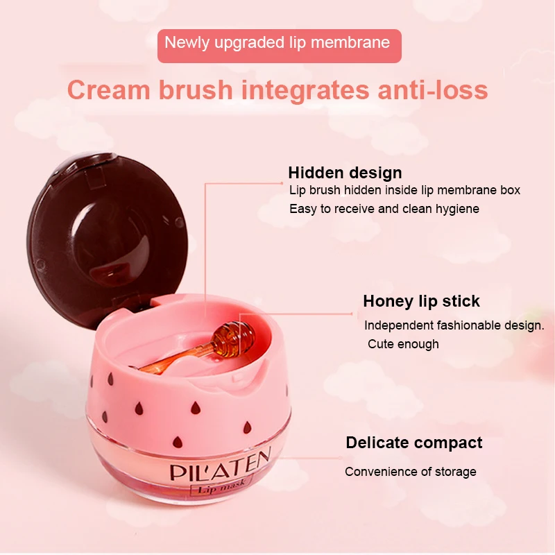 
10g Moisture Li-p Balm Strawberry Beeswax Long-Lasting Nourishing lip sleeping mask private label lip collagen mask lip mask jar 