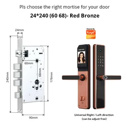 Tediton Outdoor High Security Wifi Remote Control Fingerprint Door Lock Tuya Smart Door Lock with Camera