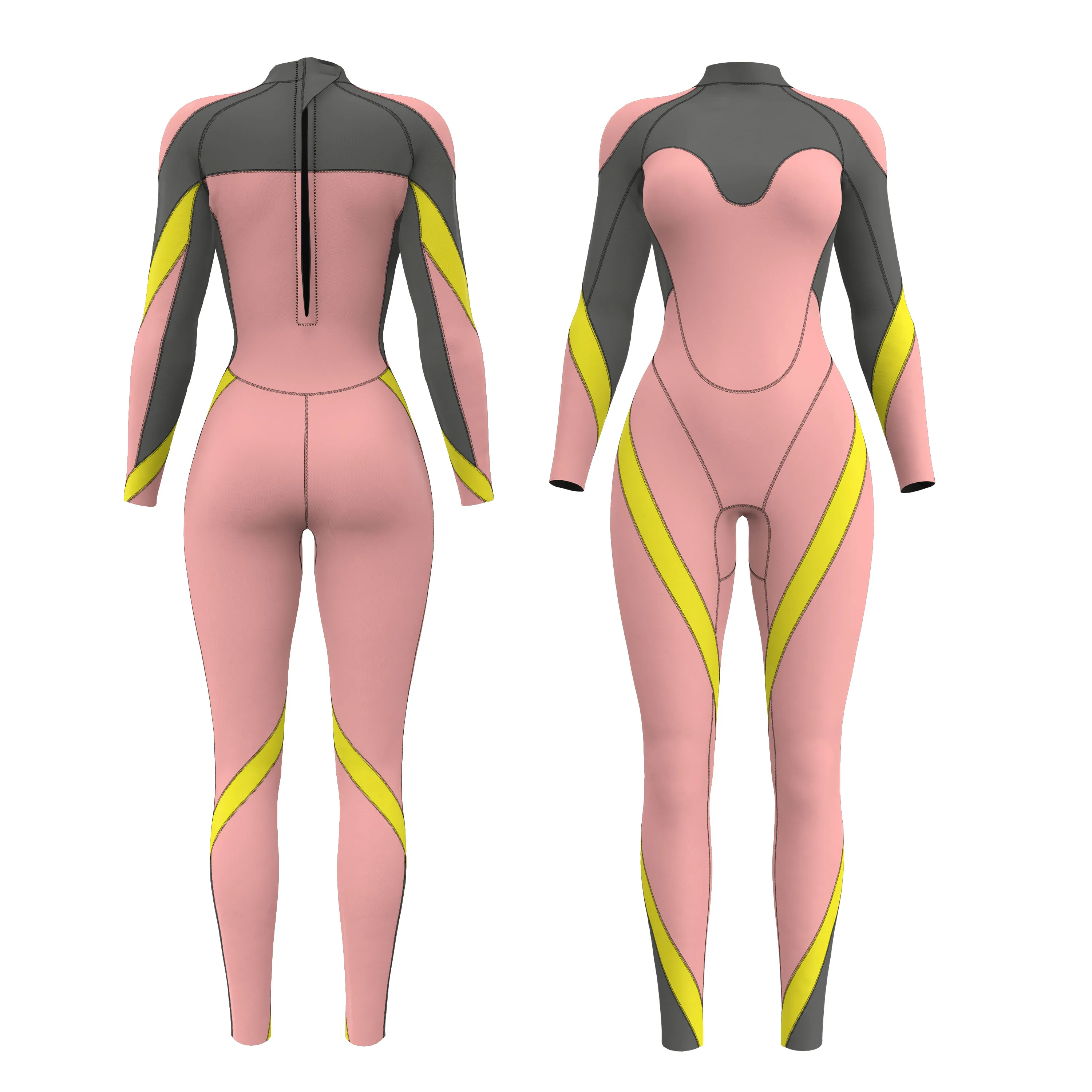 2022 New Custom colorful full tape neoprene surf wetsuit chest zip 3/2mm4/3mm5/4mm limestone liquid surfing women  wetsuit