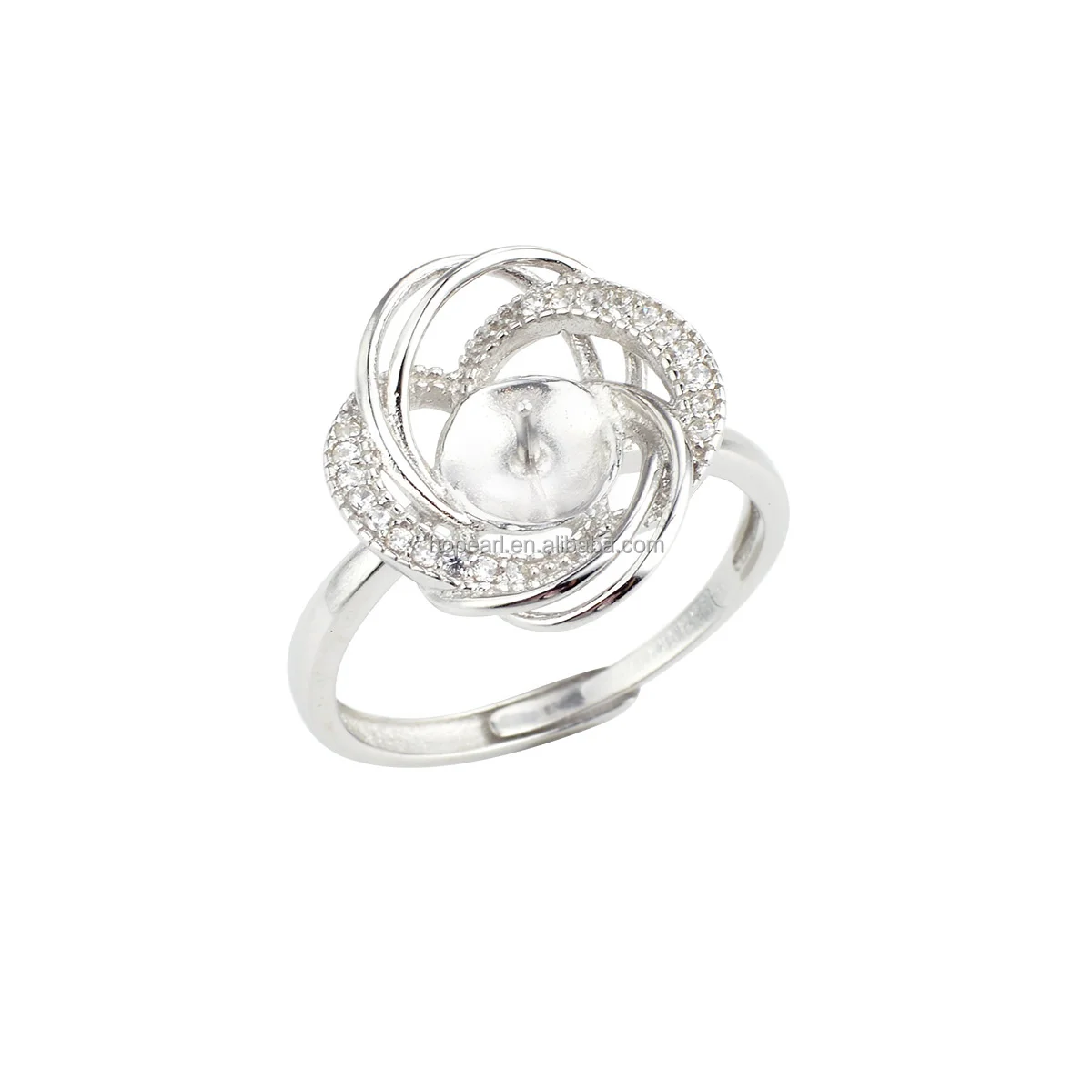 SSR159 Pearl Setting without Main Stone Mounting Rings 925 Sterling Silver Semi Mount Engagement Ring