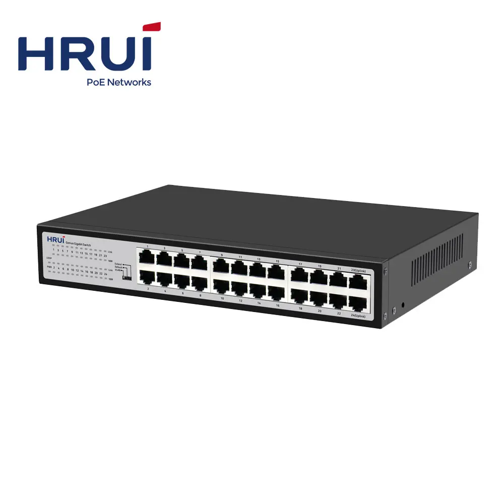 Новый неуправляемый сетевой коммутатор с сигнализацией 24 порта Gigabit