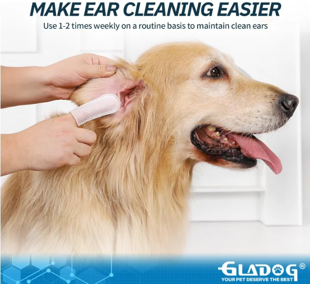 Dog Ear Cleaner Wipes Cleaning and Deodorizing Remove Debris & Wax Improve Ear Itching and Infections
