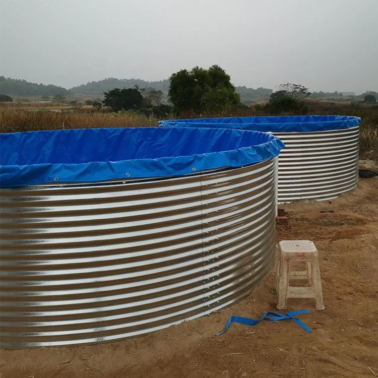 2023 hot sale round galvanized steel fish farm tank fish pond with PVC liner