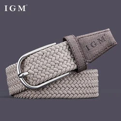 IGM Golf Pin Buckle Mens Elastic Braided Knitted Belt