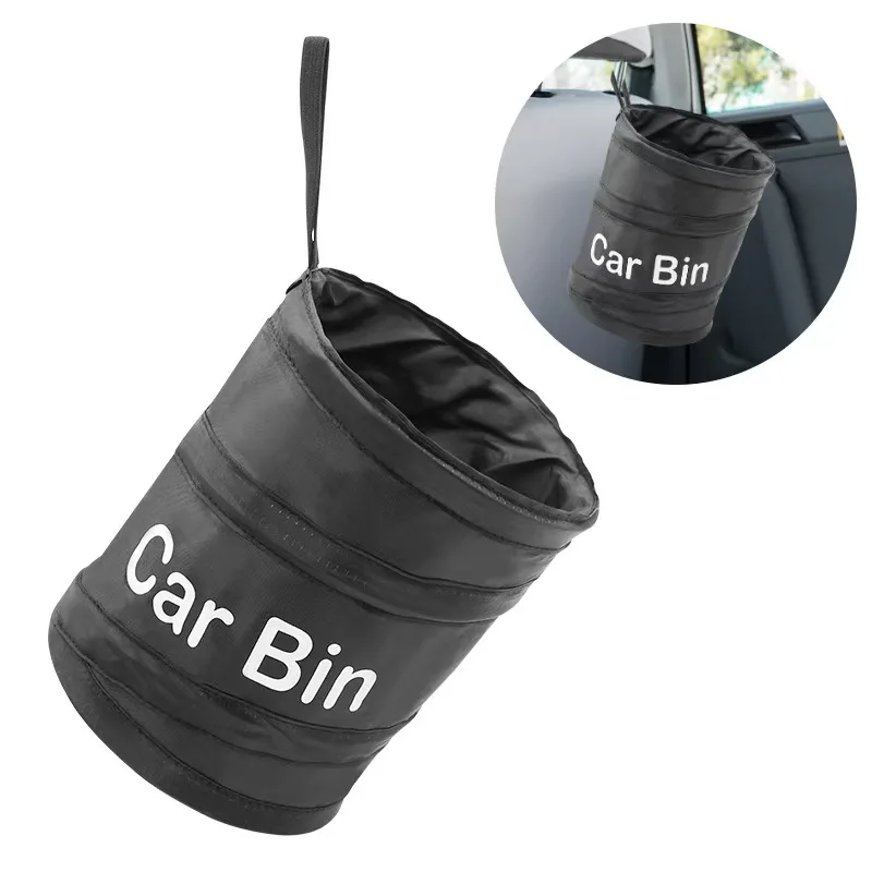 Creative foldable multifunctional hanging car trash can, car storage bin, chair back storage bag