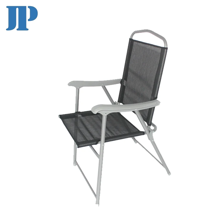 Hot Selling Outdoor Steel  Dinning Teslin Mesh Camping Garden Foldable Armrest Garden Chair