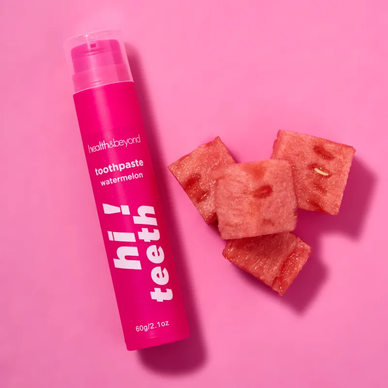 Best selling watermelon hotel women use Fresh Breath & Enamel Protection with Colorful Flavors Custom Logo 60g Toothpaste