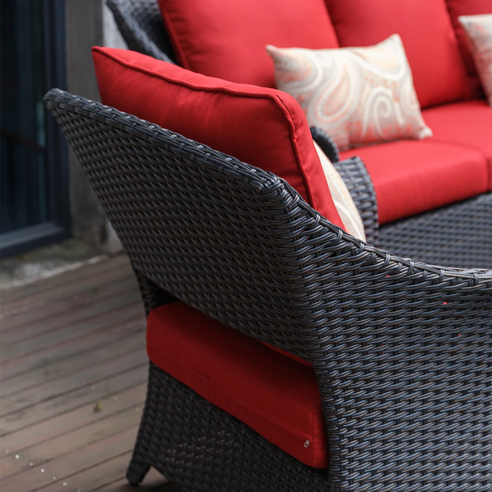 Aluminium Frame Wicker Rattan Outdoor Furniture Aluminum Sofa Set All Weather Garden Sets