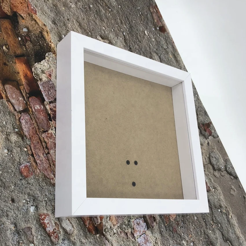 Classic 10x10 white custom large wood 3D art deep box photo frame shadow boxpicture frames for home decor