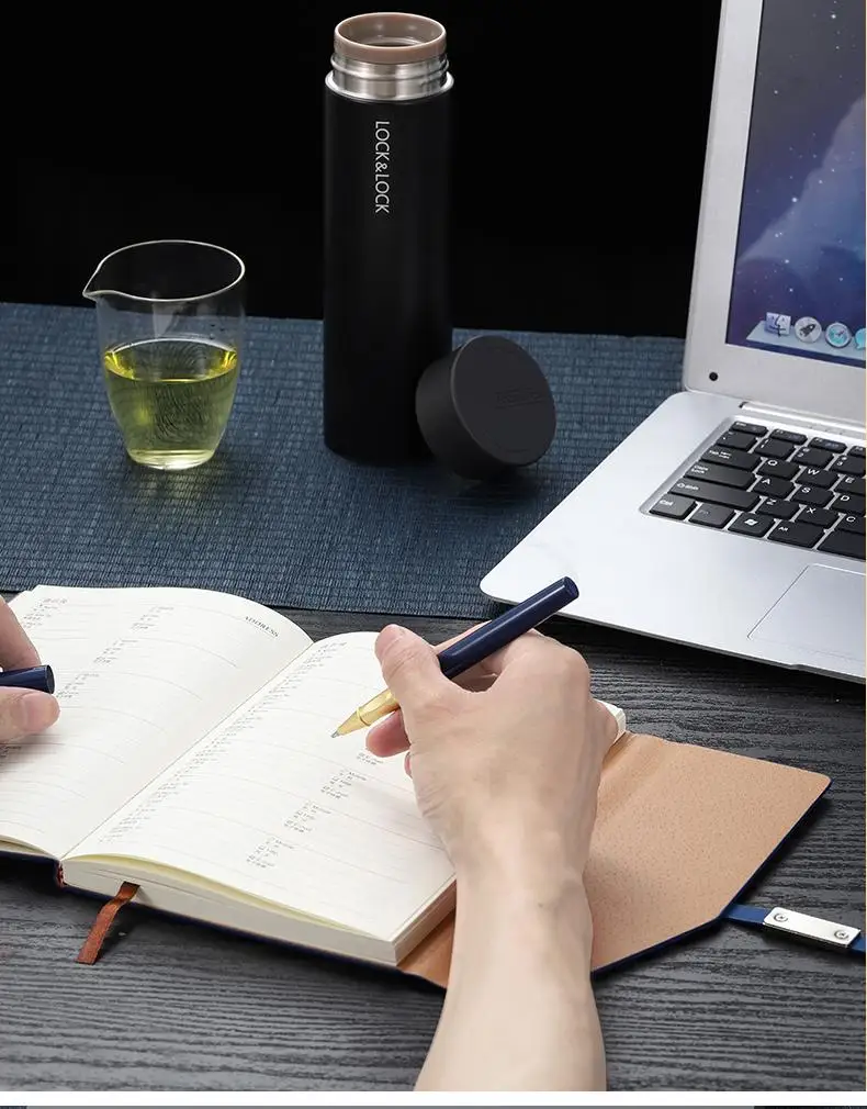 2025 New Business Gifts Custom Logo A5 Notebook Set Buckle Thermos Cup Metal Signature Pen Exquisite Hand Gift Company Annual