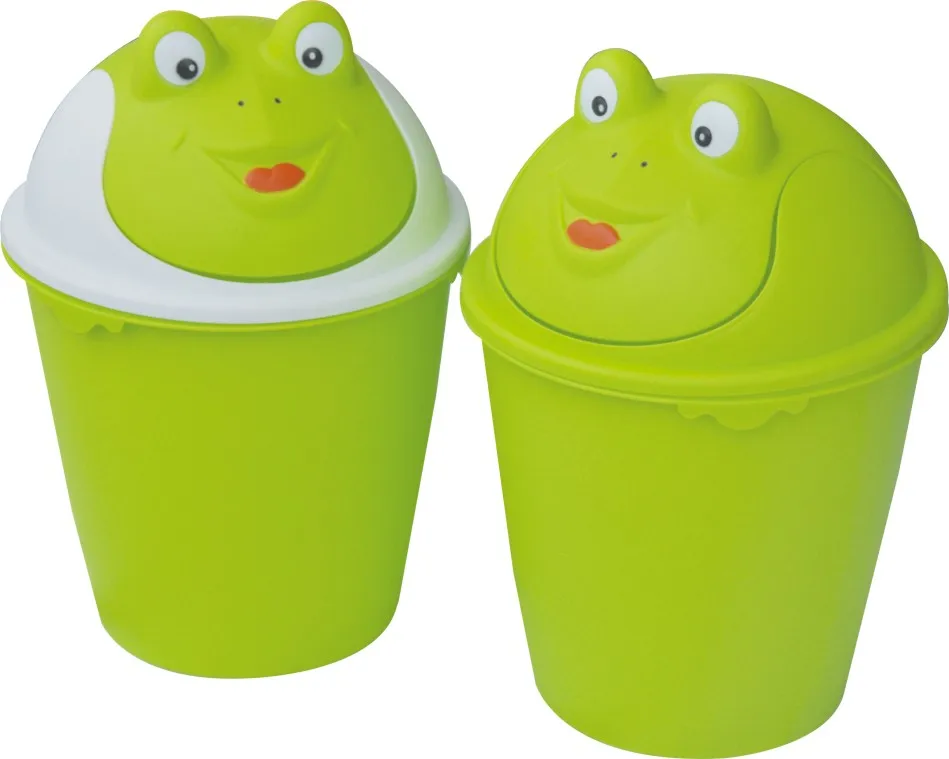 HAIXIN 6L Household Indoor Portable Frog Design Cartoon lovely plastic Waste bin
