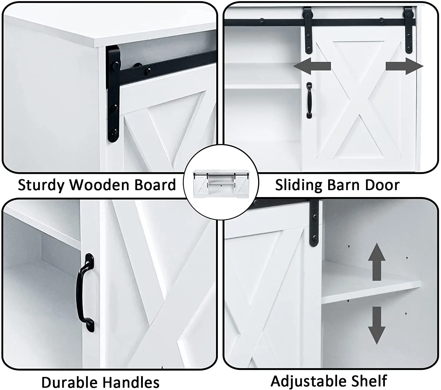 White industrial entertainment center TV console table