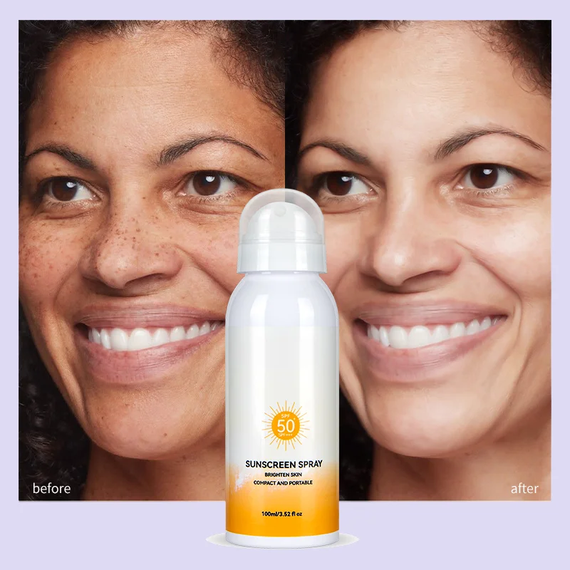 wholesale private label custom 50ml small bottle pocket spf 30 50 chamomile body cooling spots face mist sunscreen spray