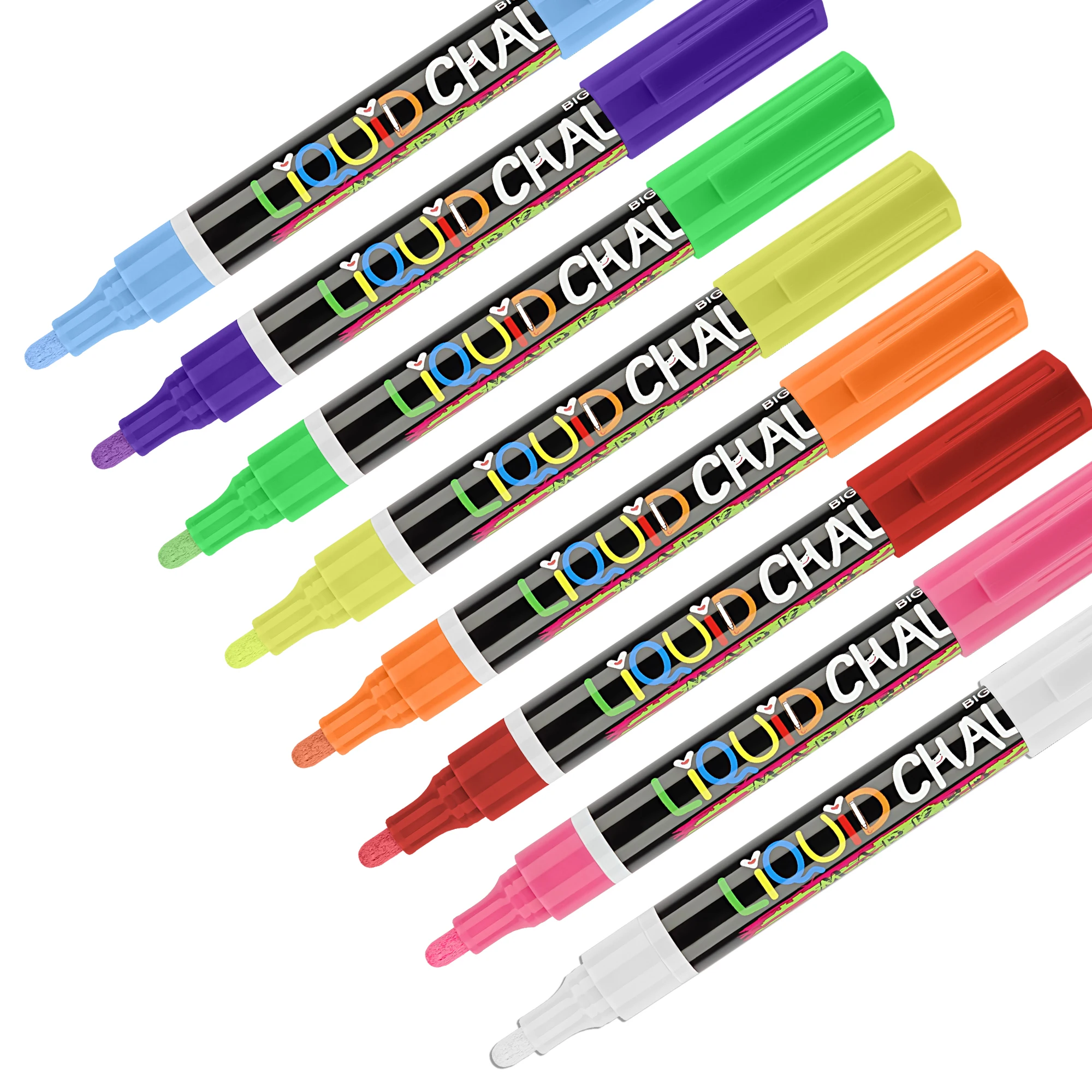 Hot Sale 12 Colors Erasable Chalk Markers for Chalkboards, Signs, Windows, Blackboard, Glass, Mirrors