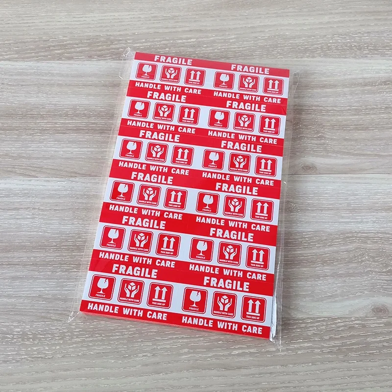 Custom Printing Fragile Sticker Fragile Label Fragile Vinyl Sticker Packs Packaging Label Kiss Cut Sticker Waterproof CMYK YUCAI