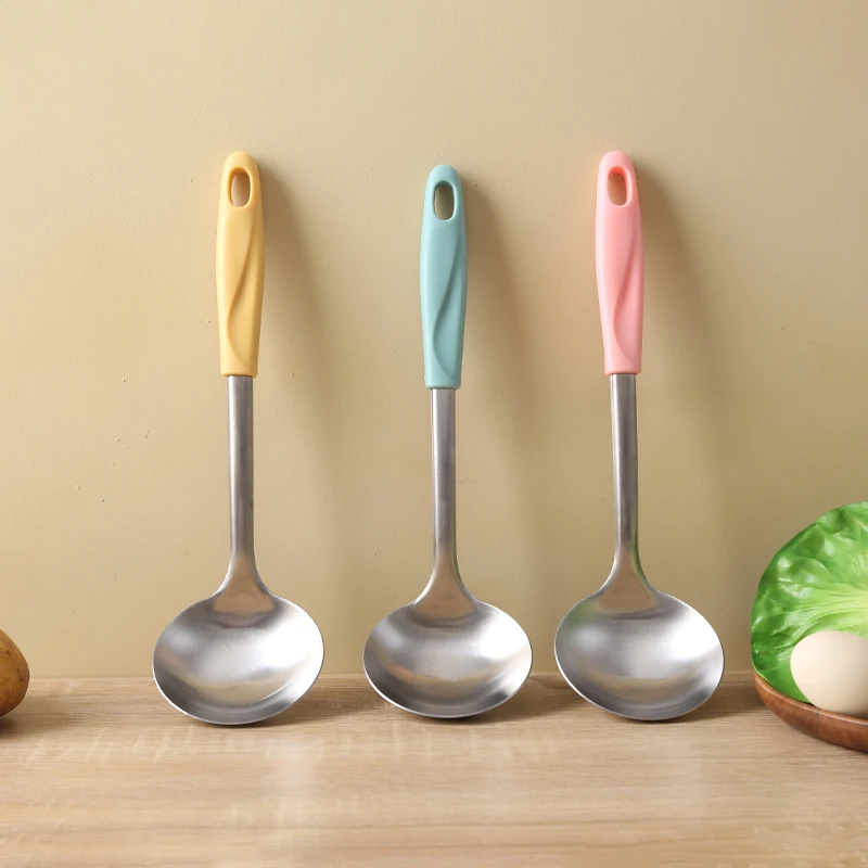 Chinese Small Round Spoon Stainless steel long handle kitchen soup spoon