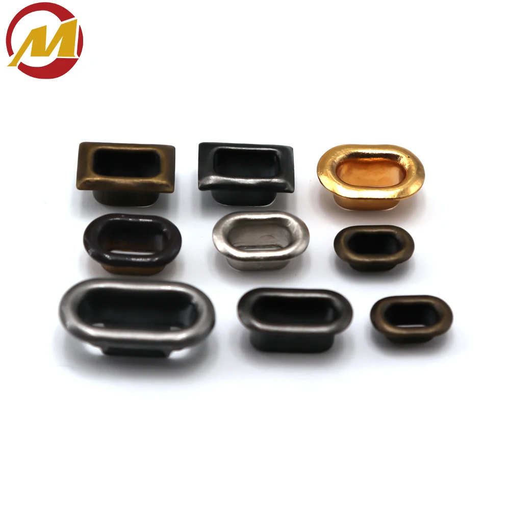 Wholesale Factory Metal eyelet with washers, oval Shape eyelets grommets,silver eyelets for Diy garment bag sewing accessories
