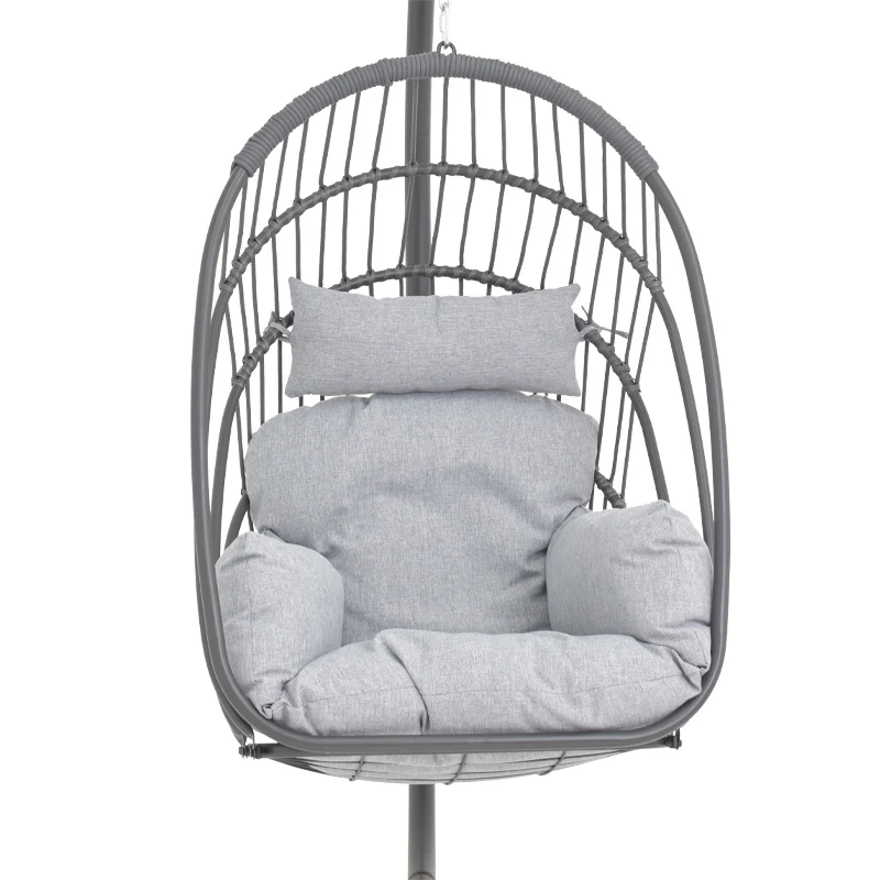 Hot Sale Steel Hanging Swing Chair Egg Outdoor Patio Kids Garden Balcony Modern Hanging Chair with Stand