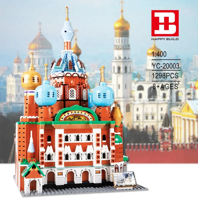 Happy build moc 20003 plastic nano building block connecting architecture toy mini blocks