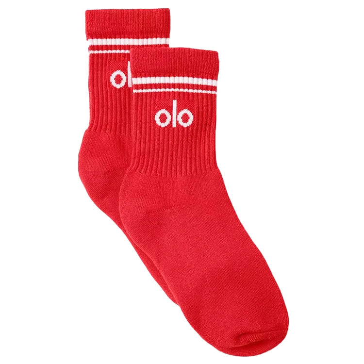 AL O OEM cotton mens sport socks stockings high quality wholesale China factory can custom socks logo crew jacquard socks