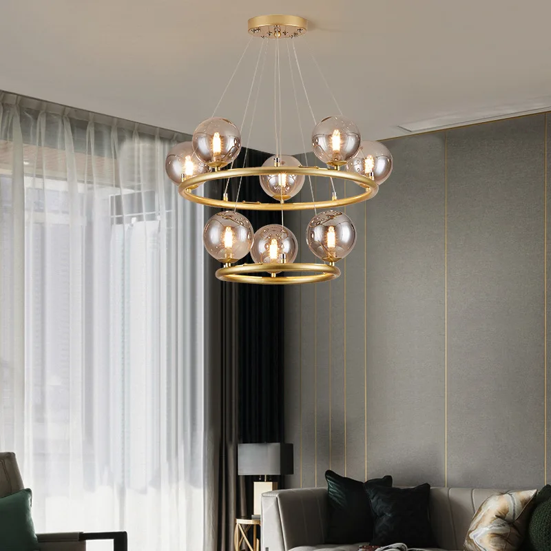 Wholesale 12 heads LED Chandelier Glass Ball Chandelier Starry Modern Glass Bubble Ball Chandelier