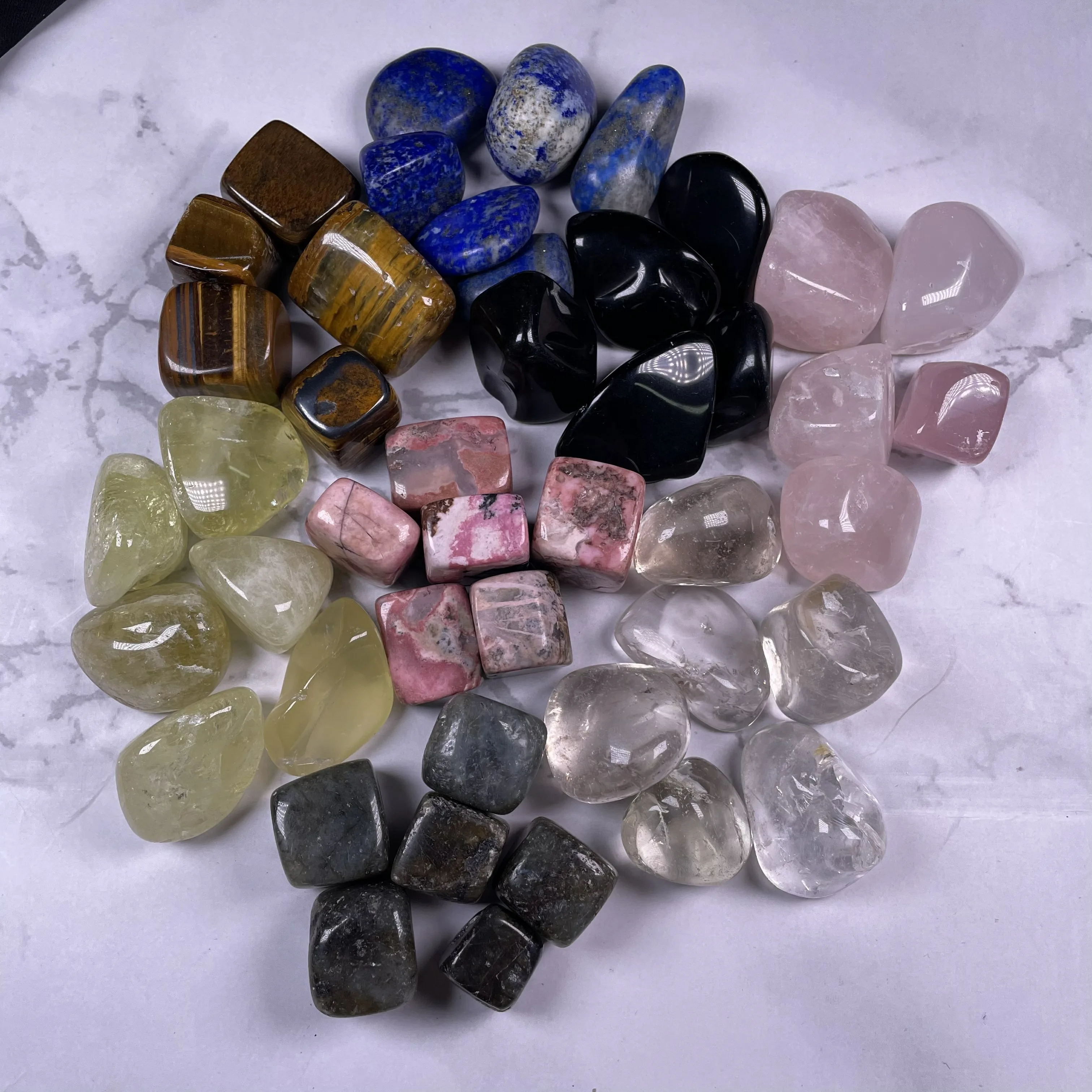 
wholesale crystal clear quartz tumbled stones bulk angel aura quartz tumble stone crystals healing stones for healing 