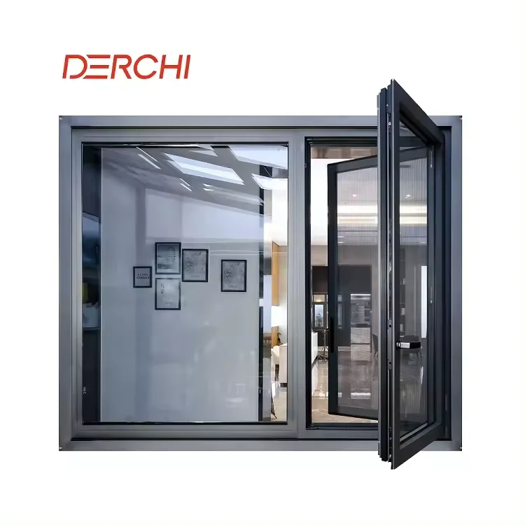 NFRC AS2047 Powder Coating Aluminum Profile Windows Thermal Break Double tempered Glass Casement Windows