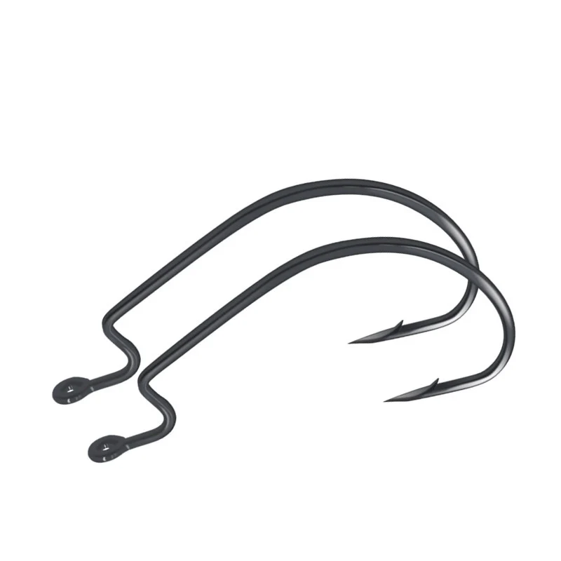 Saltwater Offset Soft Plastic Bait Lure Decoy Texas Rig Stainless Steel Fishing Live Bait Hooks Worm Hook B91