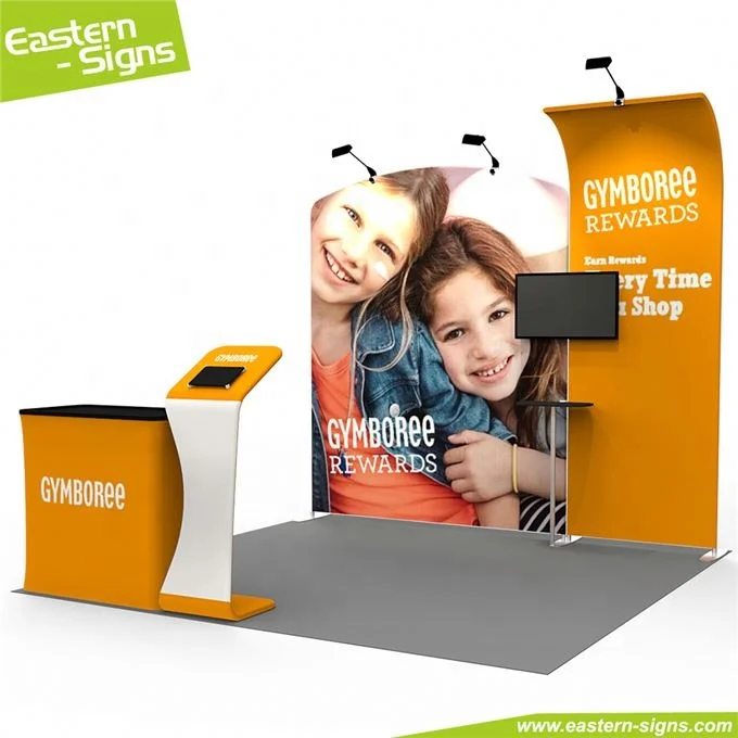 Elegant Aluminum Tension Fabric Display Economical 3x3 Modular Exhibition Display System