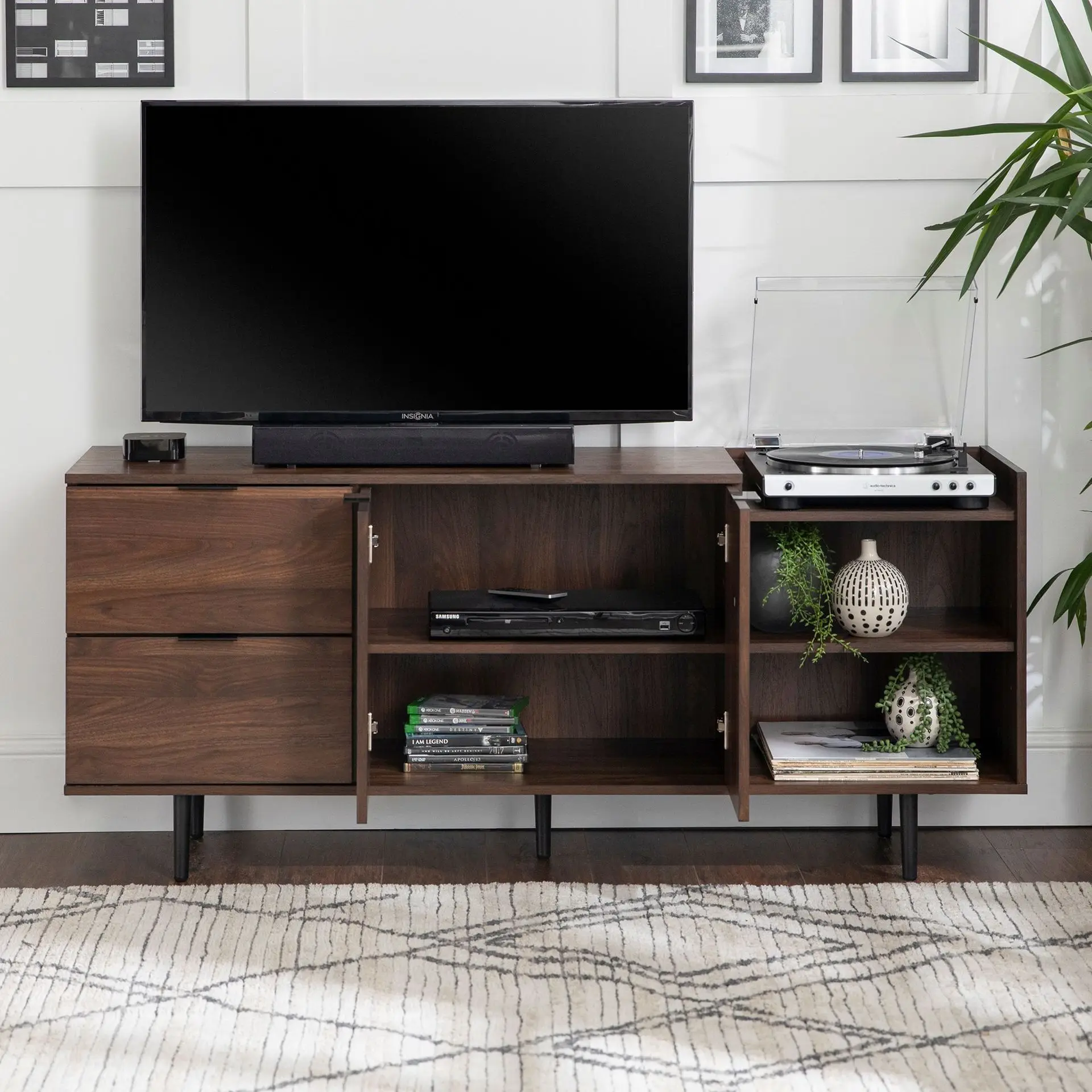 Vekin Modern Design Simple Wall TV Cabinet Stands Living Room Furniture Wooden  TV Unit