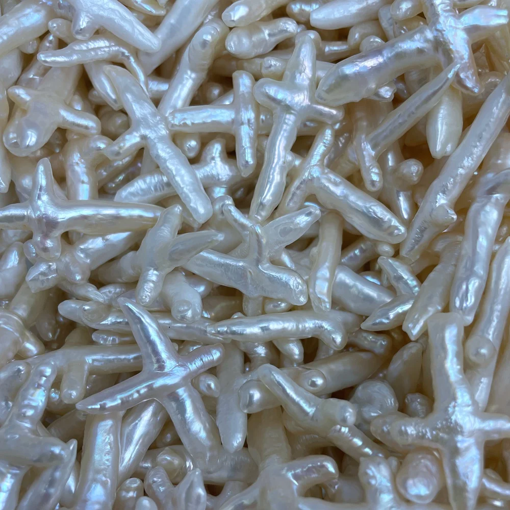 White Cross shape freshwater pearl wholesale irregular Shape  pearl bead for diy making jewelry