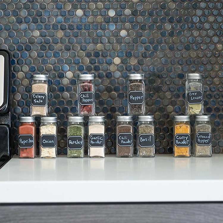 Hot Sale Customized 4oz Square Spice Jars 120ml Condiment Bottles With Holes on the lid and Plastic Inner