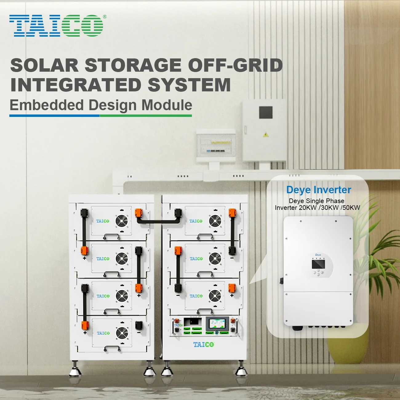 TAICO воздушное охлаждение lifepo4 литиевая батарея 20 кВт 30 50 инверторы 100 кВтч солнечная система промышленная энергия для коммерческих