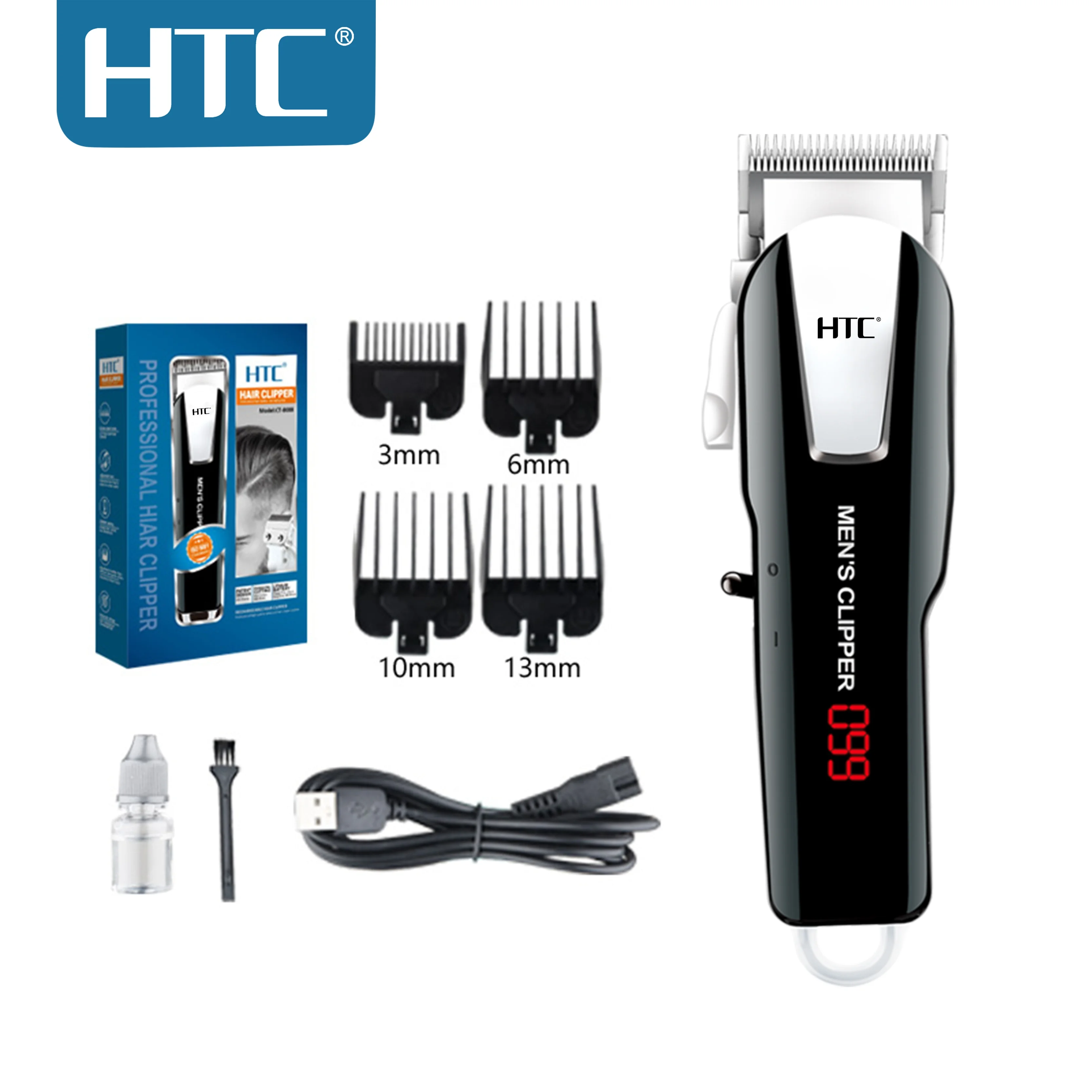 HTC CT-8088 Adjustable Lever Control Clipper Professional Hair Clipper High Motor Hair Clipper Trimmer