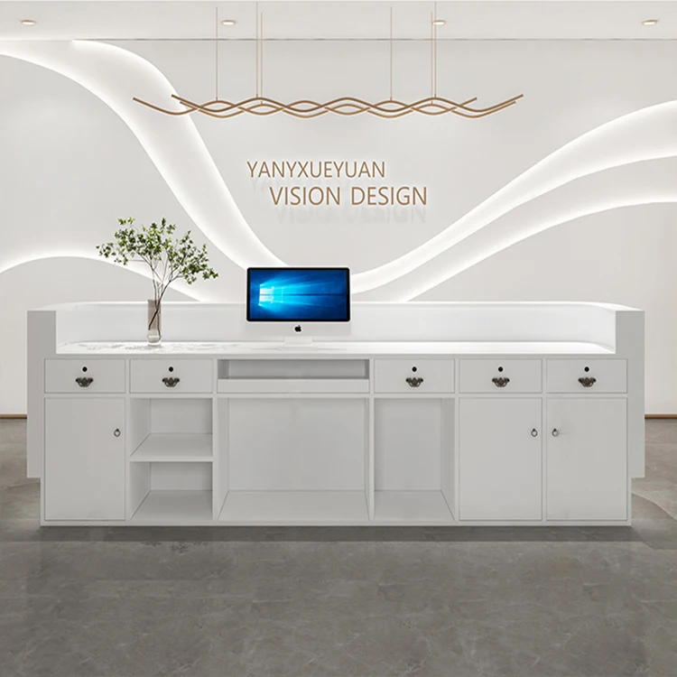 Modern Luxury Beauty Salon Office Counter Private Custom Business Reception Desk