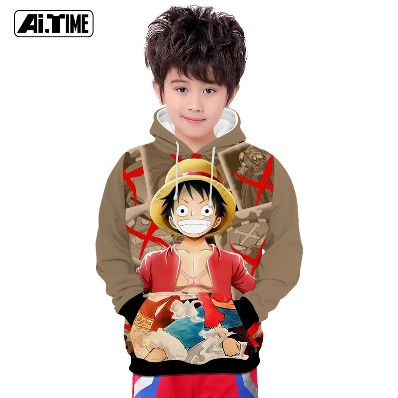 Новинка 2020, свитер на заказ, куртка, детская одежда на весну и осень, толстовка с капюшоном «пиратский король Луффи», Детская толстовка с аниме для мальчиков