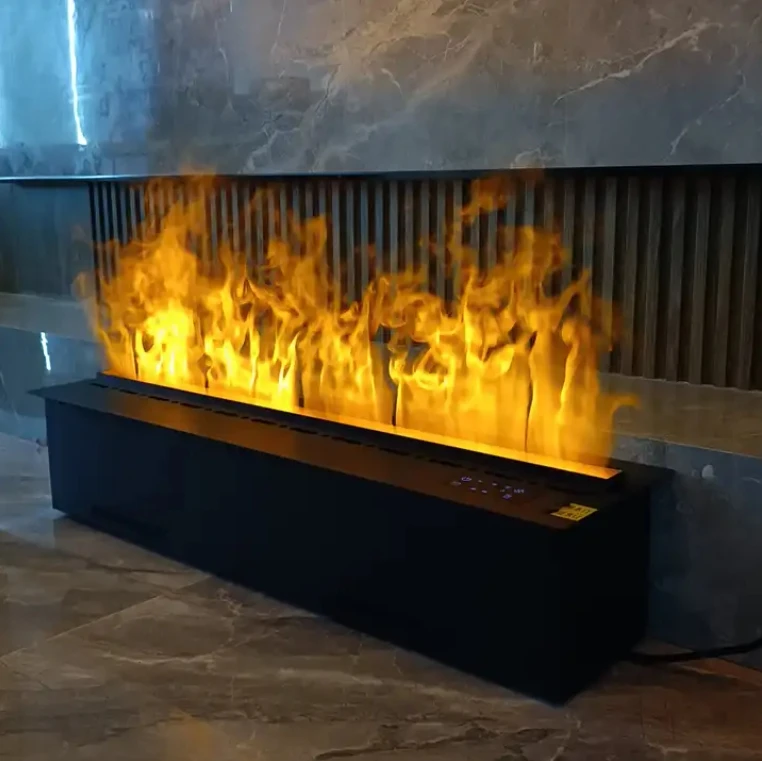 Customized 3D Water Vapour Intelligent Electric Fireplace Decor Fire Flame Muti-color Electric Fireplace Heater Voice Control